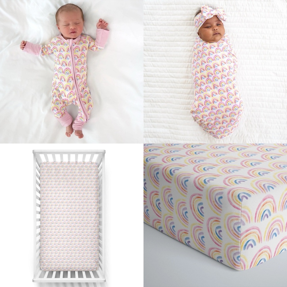 Little Sleepies Rainbow bamboo set